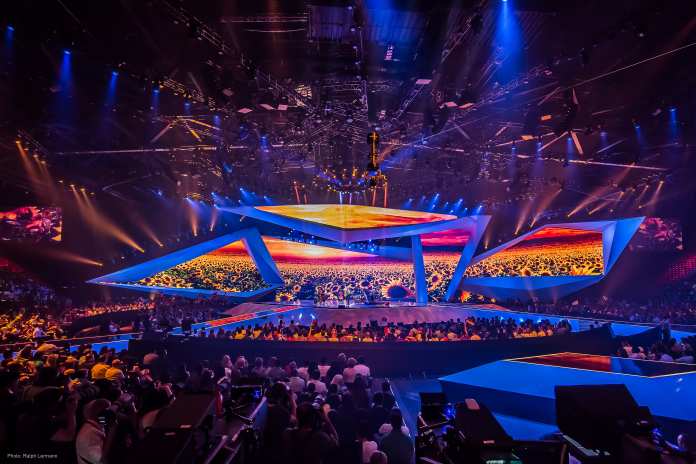 Die Bühne des Grand Finale des Eurovision Song Contest in Baku, Aserbaidschan am 26. Mai 2012. Foto: Ralph Larmann