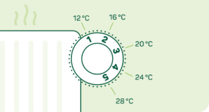 Dieses Bild zeigt verschiedene Einstellungen eines Thermostats.