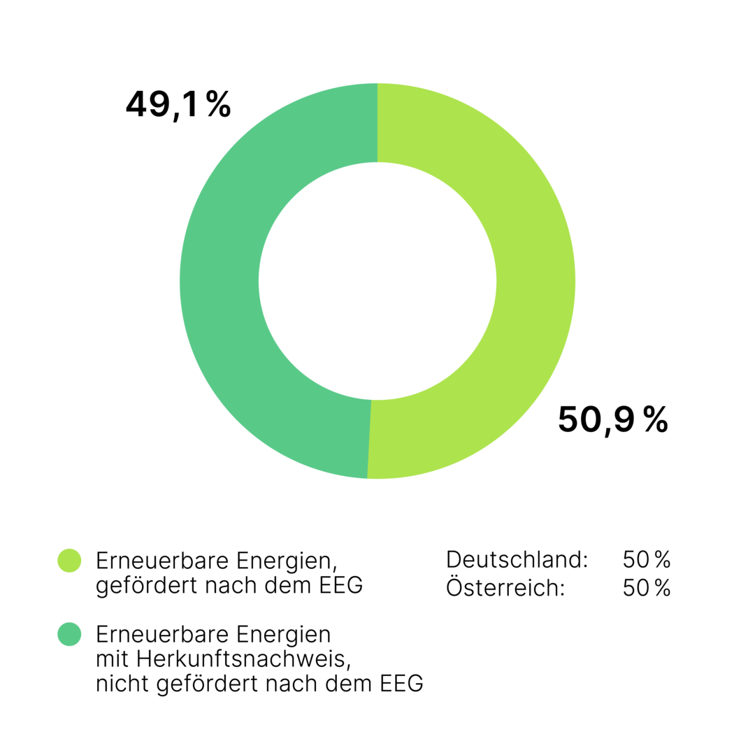 Tortendiagramm Unternehmensmix von Green Planet Energy 2024