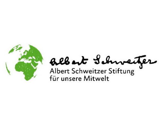 Logo von der Alber Schweitzer Stiftung, der den Planeten Erde abbildet.