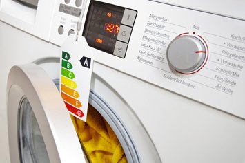 Waschmaschine mit Energieeffizienz-Label