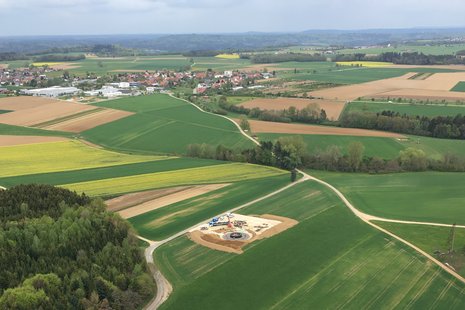 Kultivierte Felder vom Flugzeug aus gesehen.