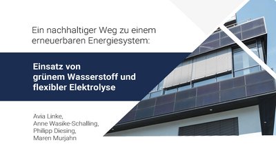 Studiedeckel zur Einsatz von grünem Wasserstoff und flexibler Elektrolyse.
