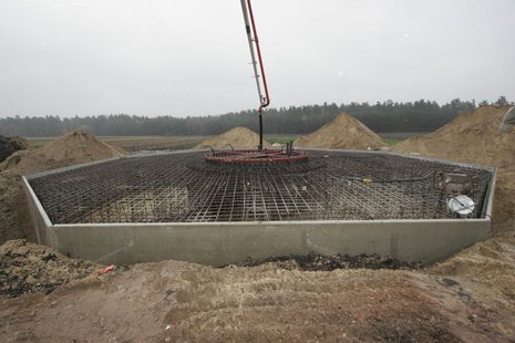 Betonfundamente für Windkraftanlage.
