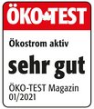Logo: ÖKO-TEST Ökostrom aktiv > sehr gut