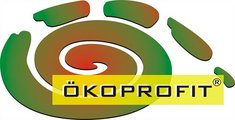 Rotes und grünes kreisförmiges Logo von Ökoprofit.