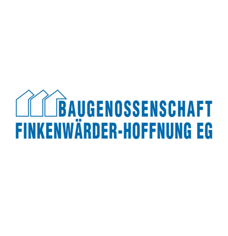 Logo der Finkenwärder Hoffnung eG mit Schriftzug in Blau auf weißem Hintergrund.