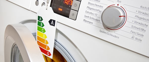 Waschmaschine mit Energieeffizienzlabel