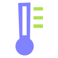 Grafische Darstellung eines Thermometers in Lila